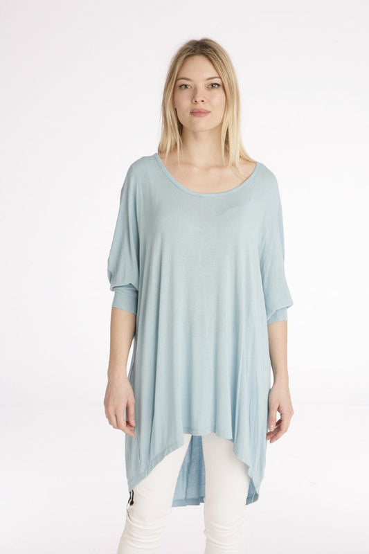 Μπλούζα μακριά με τρουά καρ μανίκι