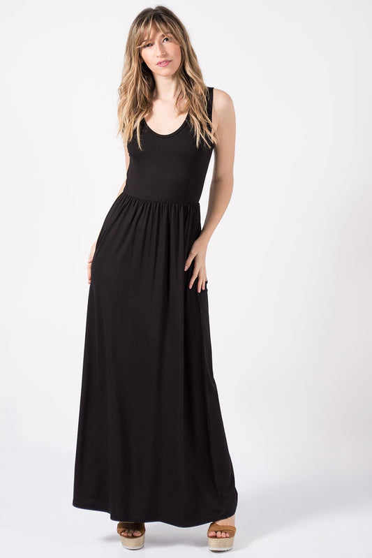 Φόρεμα αμάνικο maxi