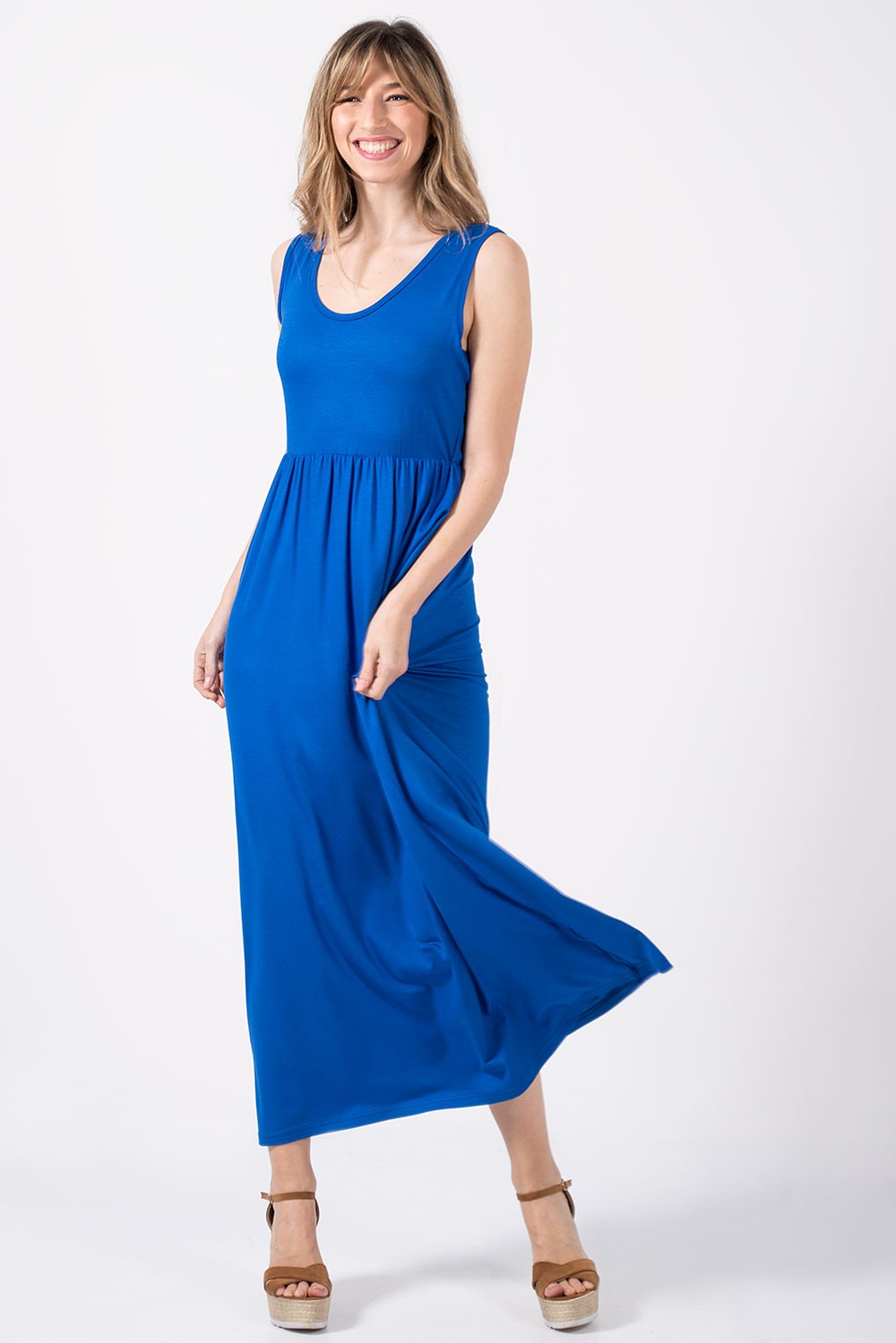 Φόρεμα αμάνικο maxi