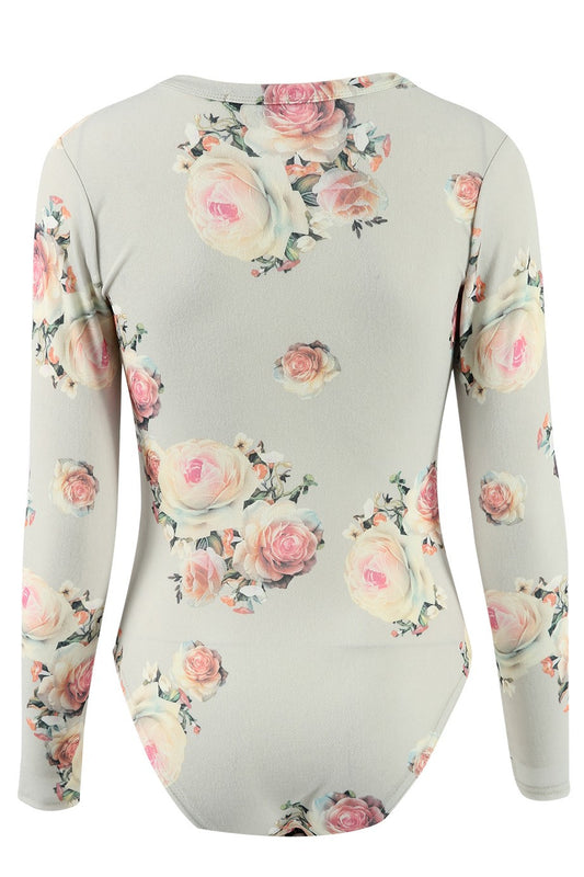 Κορμάκι floral με κορδόνια στο μπούστο