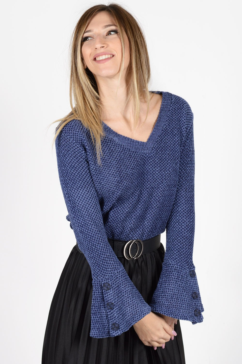 Πλεκτή μπλούζα σενίλ