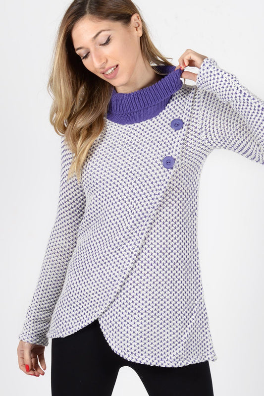 Πλεκτή μπλούζα με σχέδιο