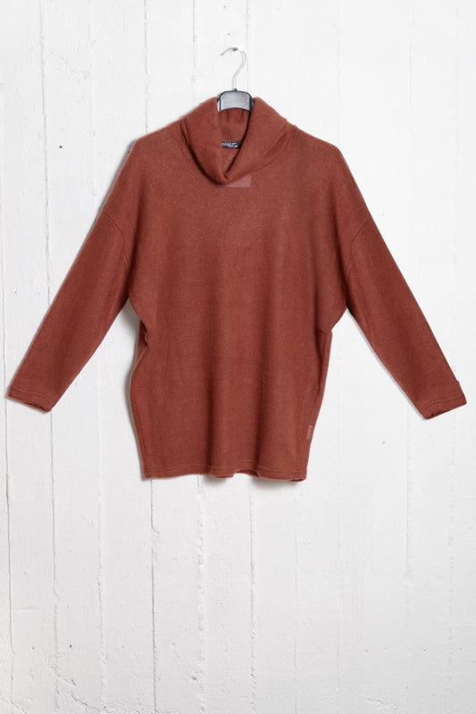 Πλεκτή μπλούζα χνουδωτή