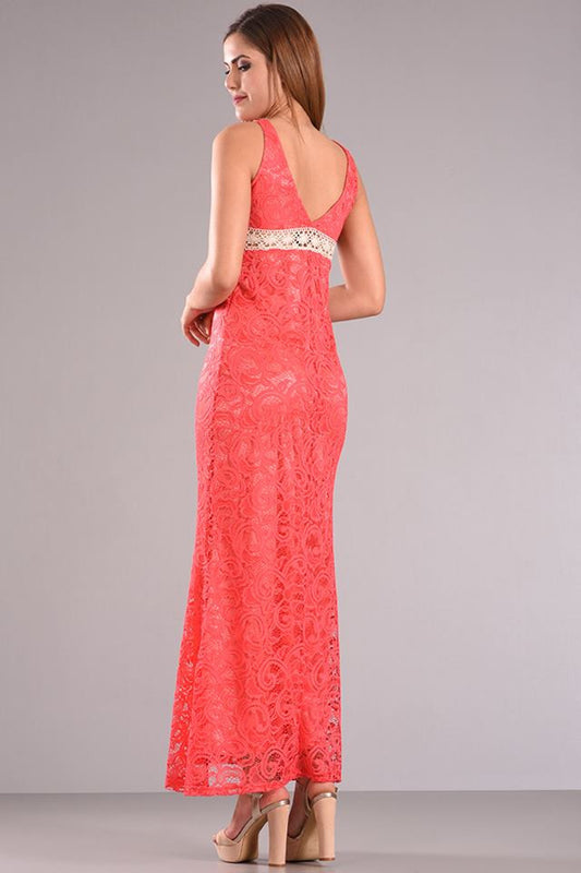 Φόρεμα δανδέλας με άνοιγμα στο στήθος