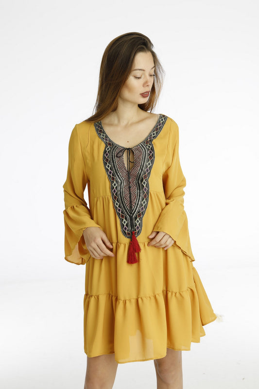 Φόρεμα ethnic με βολάν