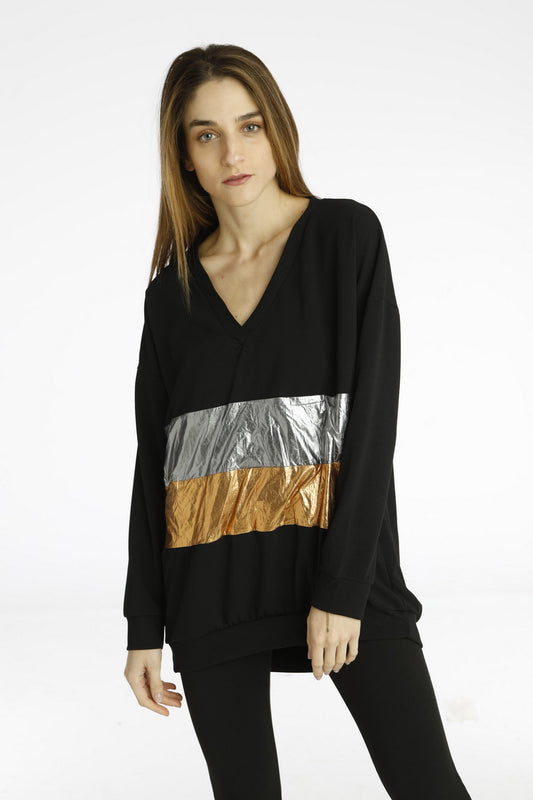 Μπλούζα με μεταλλιζέ στοιχεία