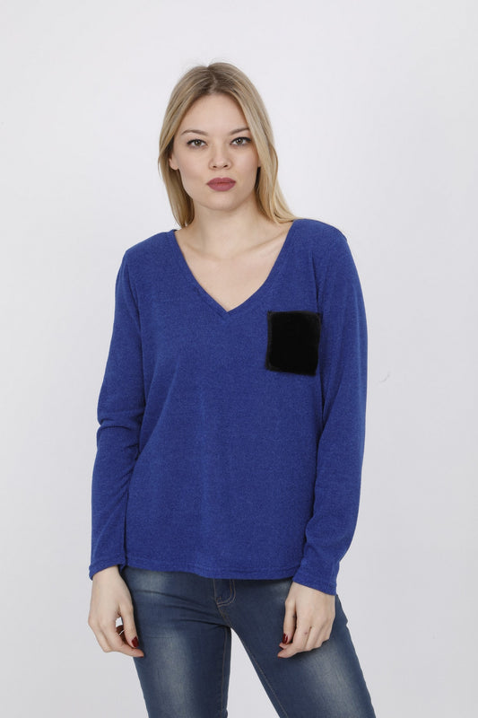 Μπλούζα πλεκτή με V