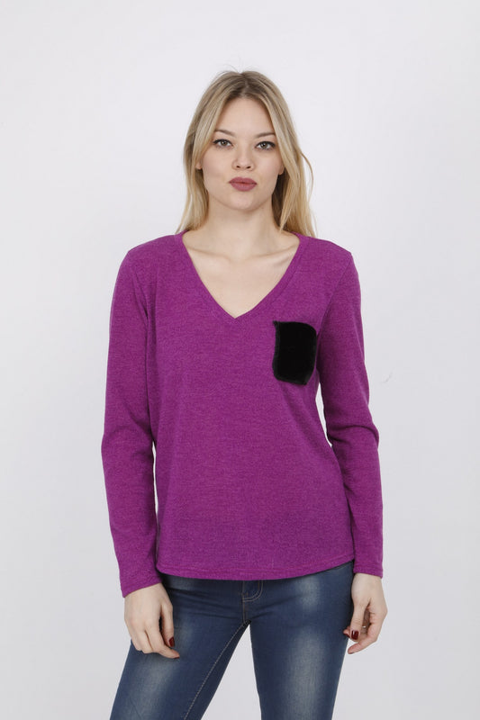 Μπλούζα πλεκτή με V